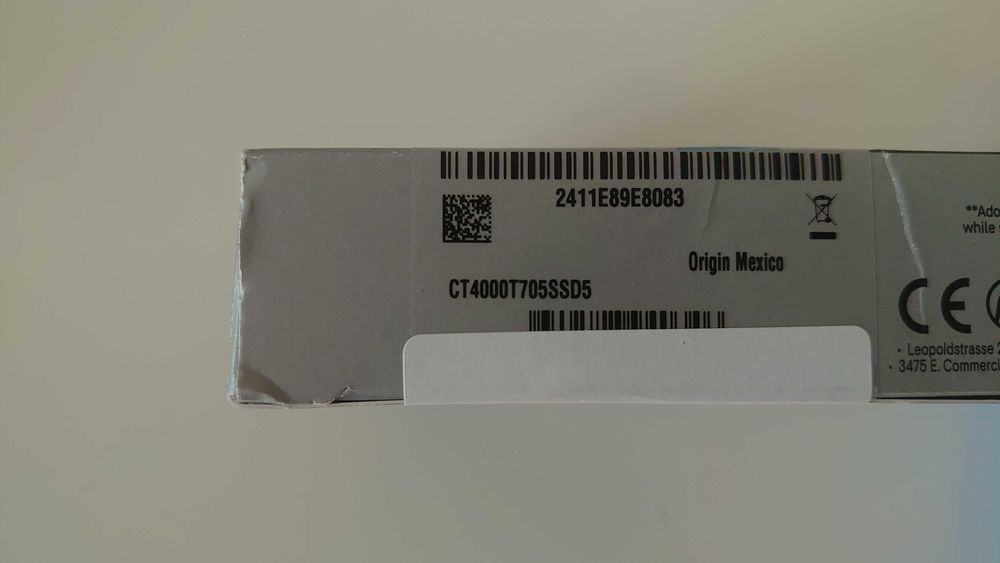 Crucial T705 4TB PCIe Gen5 NVMe M.2 SSD with heatsink 14100 MB/s