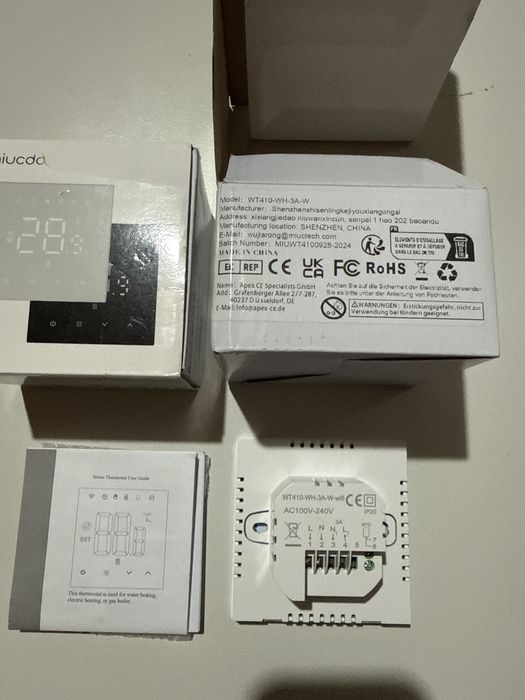 Termostat Miucda Smart Wifi WT400S-16A-W centrala boiler pardoseala