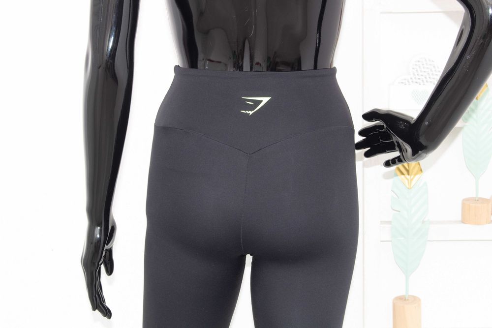 Gymshark оригинален дамски черен клин висока талия за фитнес XS