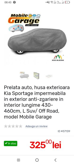 Prelata auto suv.