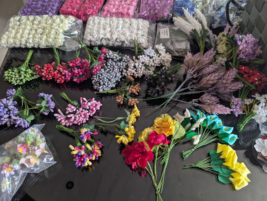 Крафт материали - изкуствени цветя