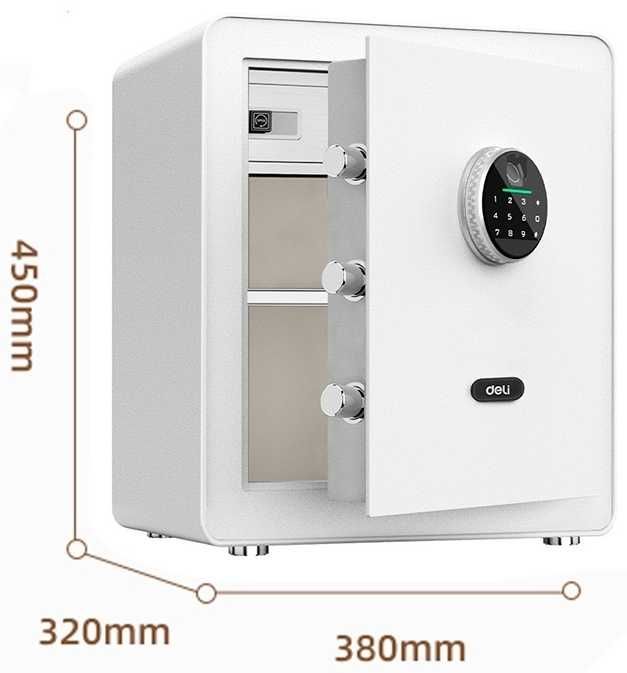Seyf deli Сейф Deli ЕТ634 отпечатком пальца 38х45х32 20кг Скидки !!!