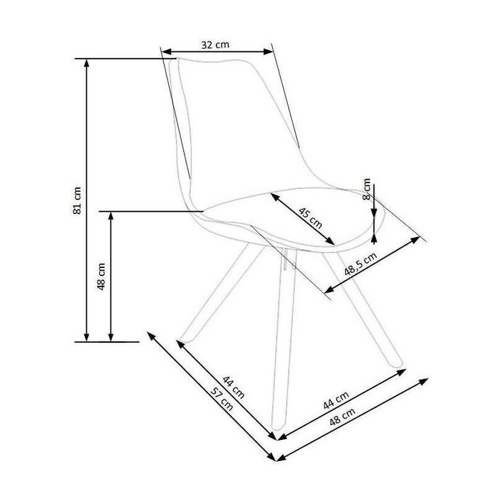 Set 6 Scaune dining lemn si PVC stil scandinav maro si negru