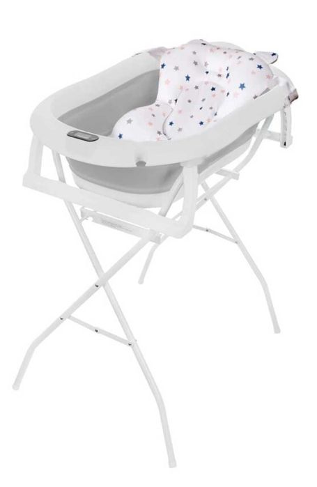 Set bebelusi: pat, saltea cu arcuri impachetate, protectie saltea, sterilizator, cada pliabila cu picioare
