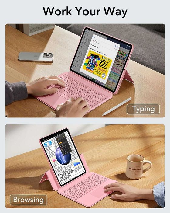 Калъф с клавиатура за ipad 13-инчов iPad  (M3/M2 2025/2024),Гаранция