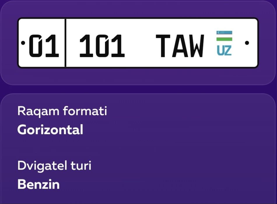 Арзон нархда чиройли авторакам олиб бериш хизмати. Chiroyli avtoraqam