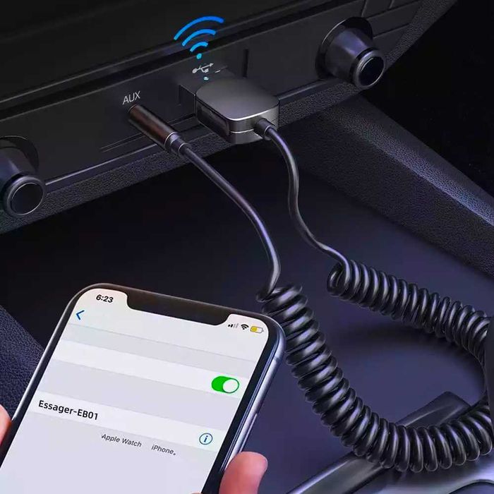 Безжичен Bluetooth 5.0 за кола AUX IN блутут адаптер HIFI + Микрофон