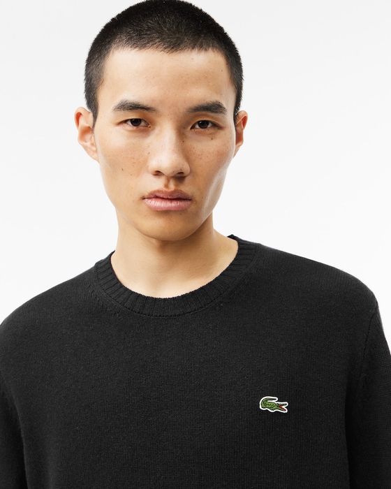 Lacoste Wool Crew Neck Sweater вълнен пуловер