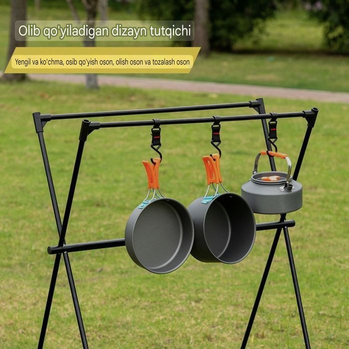 Sayohat uchun sfatli qozon, choynak, skavarodkalar. Посуда для кемпинг