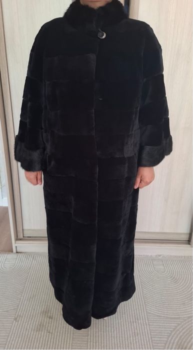 Черная мутон шуба