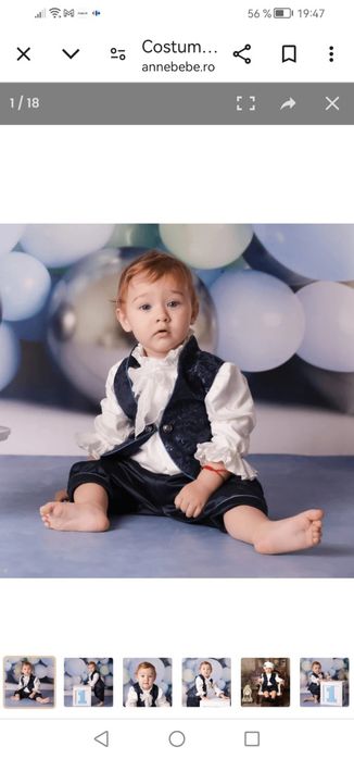 Costum de botez/moț/ceremonie Anne Bebe, măr.9-18 luni