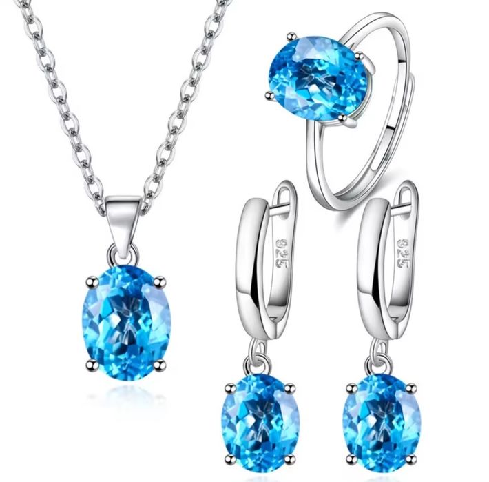 Set de bijuterii inima din zirconiu multicolor