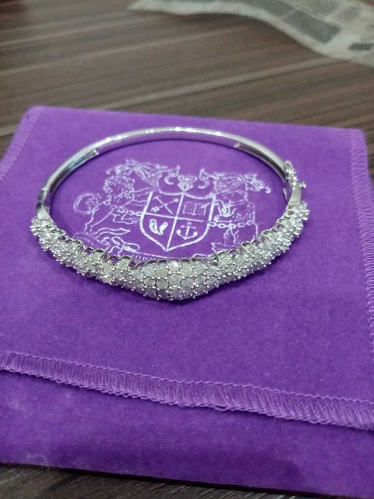 Съртефицирана Бутикува сребърна гривна лемитирама серия 5ct диаманти