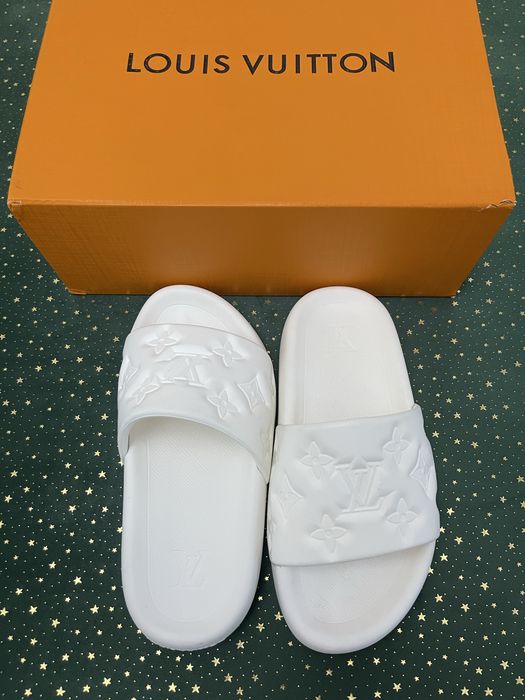 Papuci Louis Vuitton Waterfront Mule White