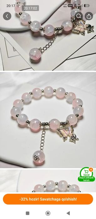 Har hil rangi kristall bilaguzuk munchoqlar