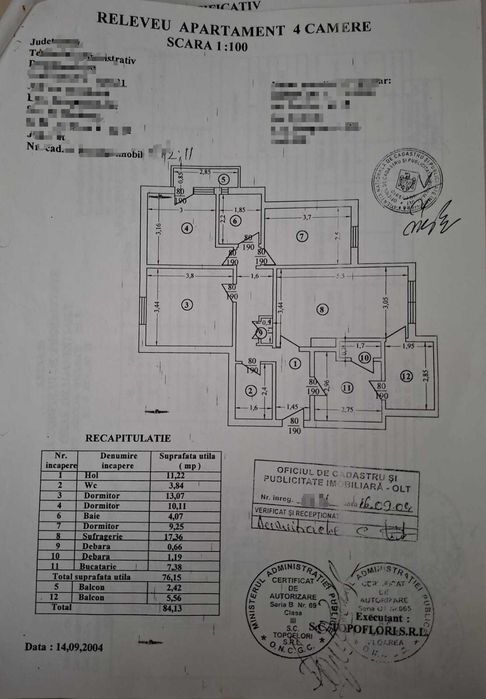 Apartament 4 camere in Draganesti Olt, 84mp, decomandat