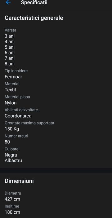 Trambulina 427 cm foarte mare