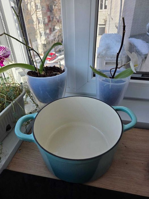 Vas de fontă emailată, 4.7L, rotund înalt, Crock-Pot