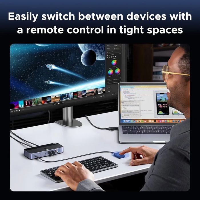 2-In 7-Out USB A switch: UGREEN USB Switcher allows 2 computers to share up to 7 USB devices (4×USB-A + 3×USB-C)
