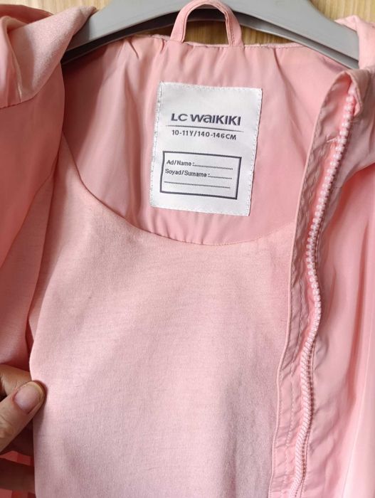 Куртка-дождевик на девочку 10-11 лет, розовая, Wikiki.