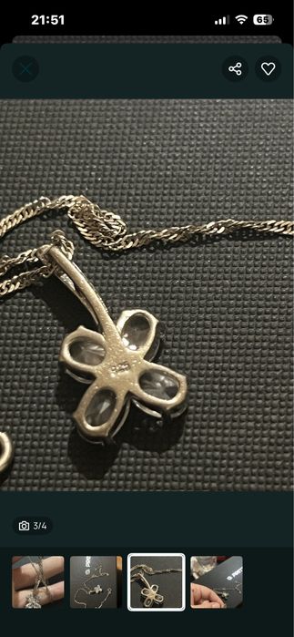 Lant argint de dama cu floare