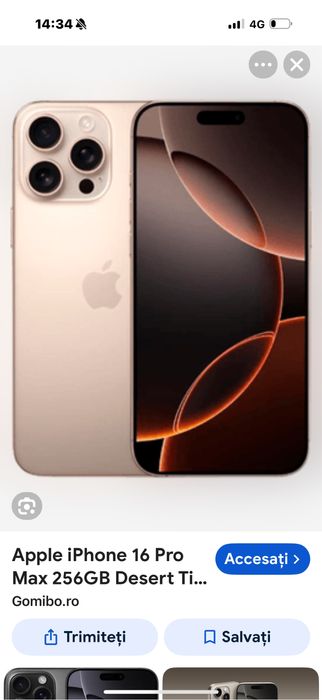 Vând iphone 16 pro max