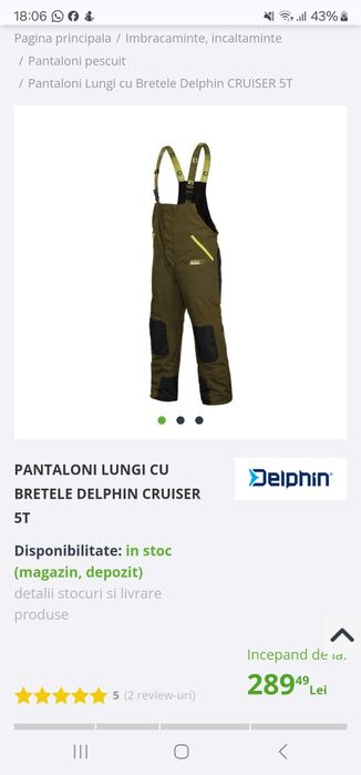 Pantaloni DELPHIN impermeabili rezistenti la vant , marimea XL