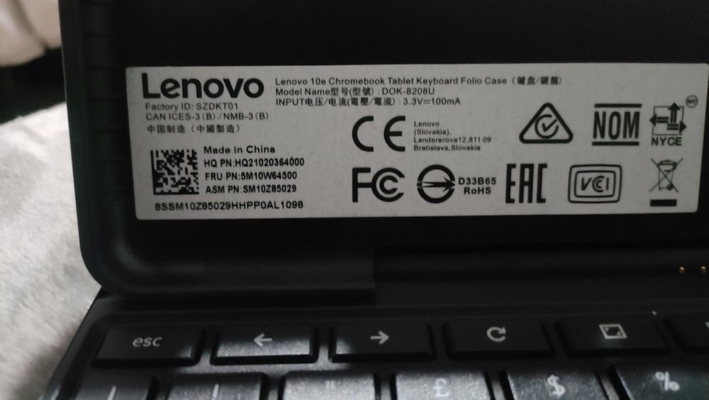 Tastaturi cu husa de Lenovo 10e Chromebook keyboard