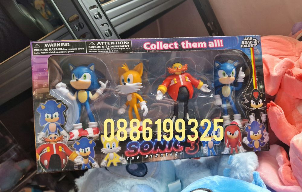 Комплект 4 броя фигурки Соник Sonic 3, Фигурки Sonic
