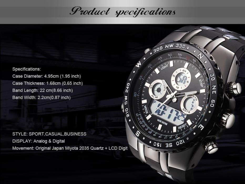 спортно-елегантен ръчен часовник водонепромокаем нов воден