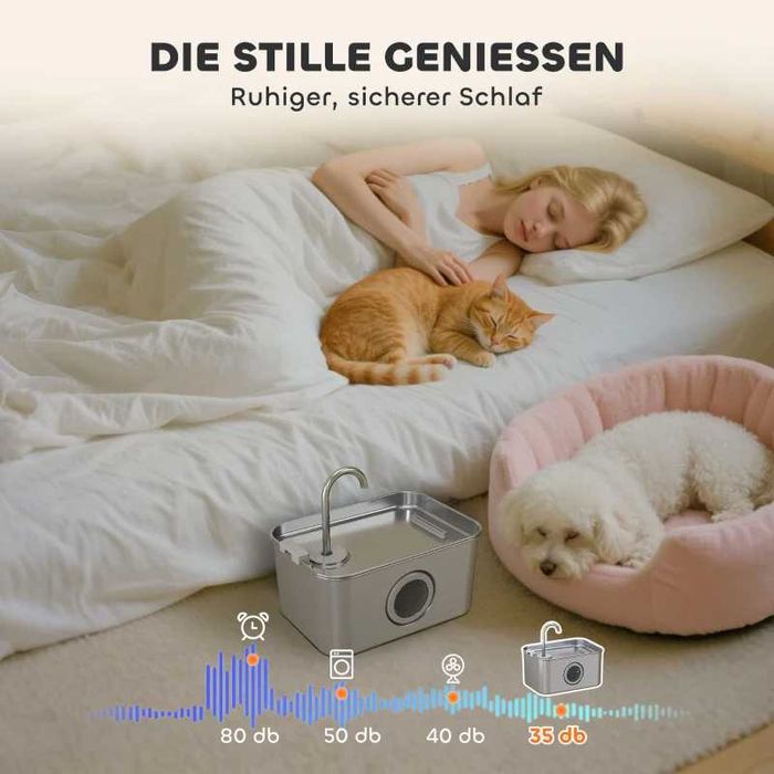 PawHut Автоматичен диспенсър за вода за пиене 3.2L за котка/куче