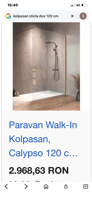 Kolpasan sticla dus walk in 120 /200 cm