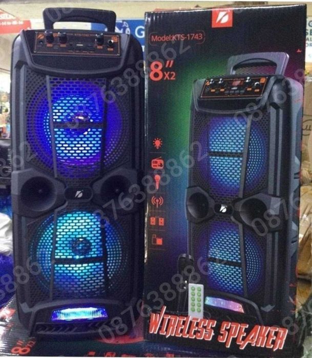 Голяма Караоке Колона, Тонколона 16” Инча Микрофон Блутут 60см.