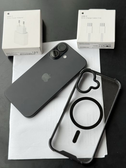 iPhone 16 Black 128GB Neverlocked•Garantie 2026•Factura•Baterie 99%
