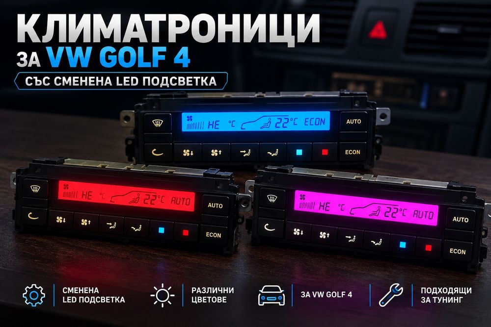 Климатроник VW Golf 4 с LED подсветка