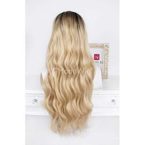 Дълга руса на вълни лейс фронт перука Летисия