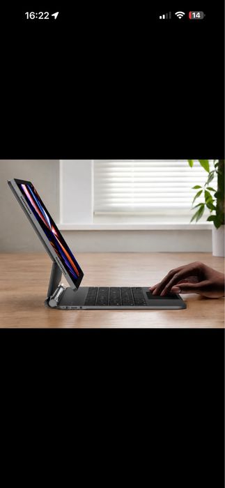 Tastatură HOU pentru iPad Pro 12.9” – Bluetooth, Touchpad, Iluminare LED – Neagră – Nouă