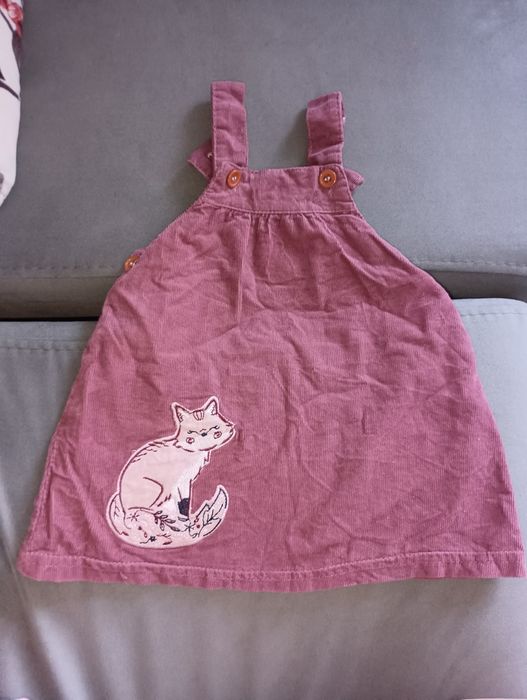 Бебешка лилава рокля с котенце, размер 0-3м