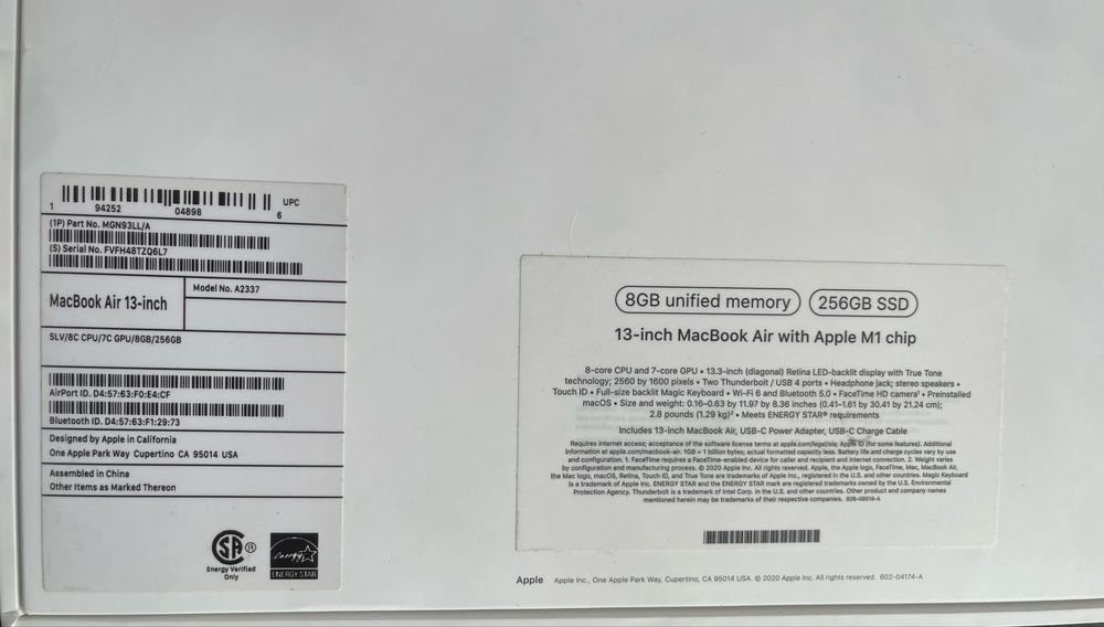 Apple MacBook Air M1 2020 года в идеальном состояние