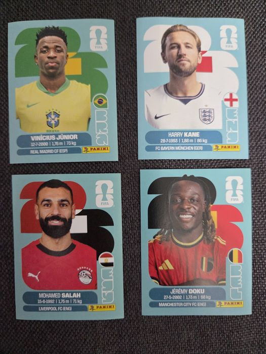 Salah Doku Kane Pedri Vinicius stiker panini 2026