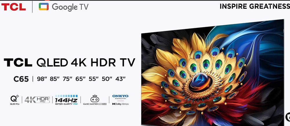 Телевизор TCL QLED 43C655 43" Smart Google TV, 4K Ultra HD Гаранция
