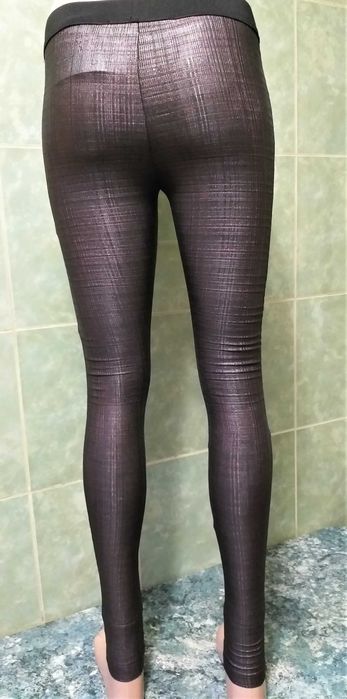 Pantaloni leggings/colanti dama PNK Casual editie lux negru glossy mar. 34/XS (noi-eticheta)