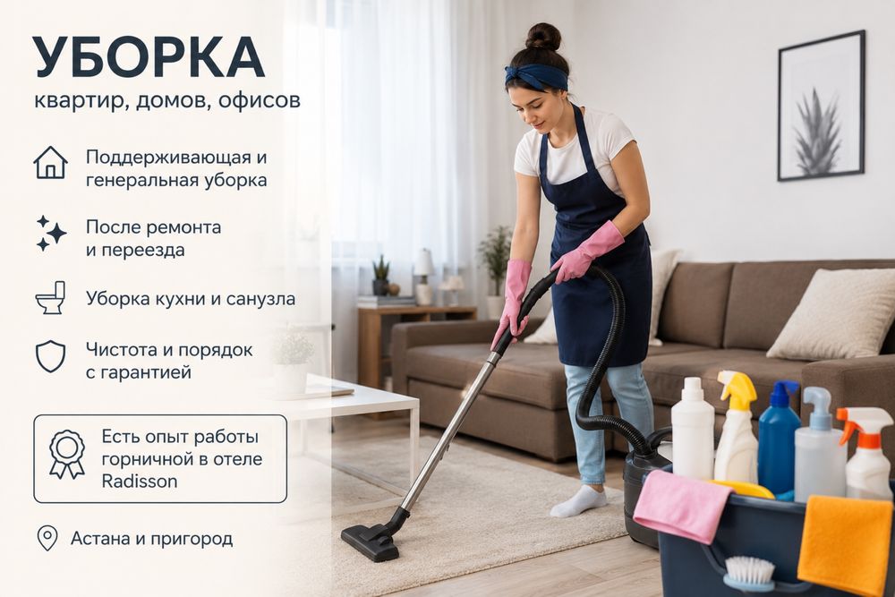 Уборка квартир, домов и офисов