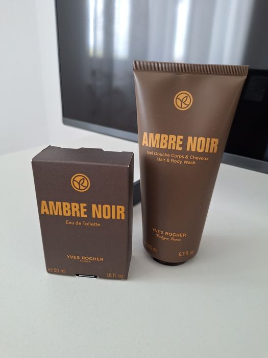Set parfum+ gel dus Ambre Noir Yves Rocher, noi in  ambalajul original