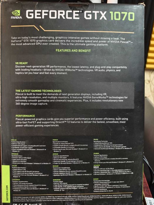 Видеокарта NVIDIA GTX 1070 super JetStream