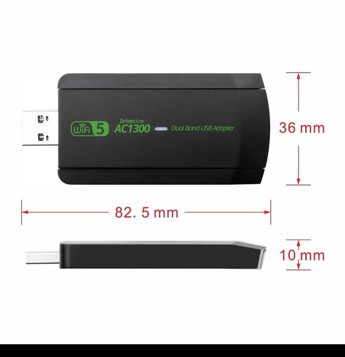 Adaptor WiFi USB 3.0 de 1300 Mbps Bandă duală 2,4Ghz si 5Ghz