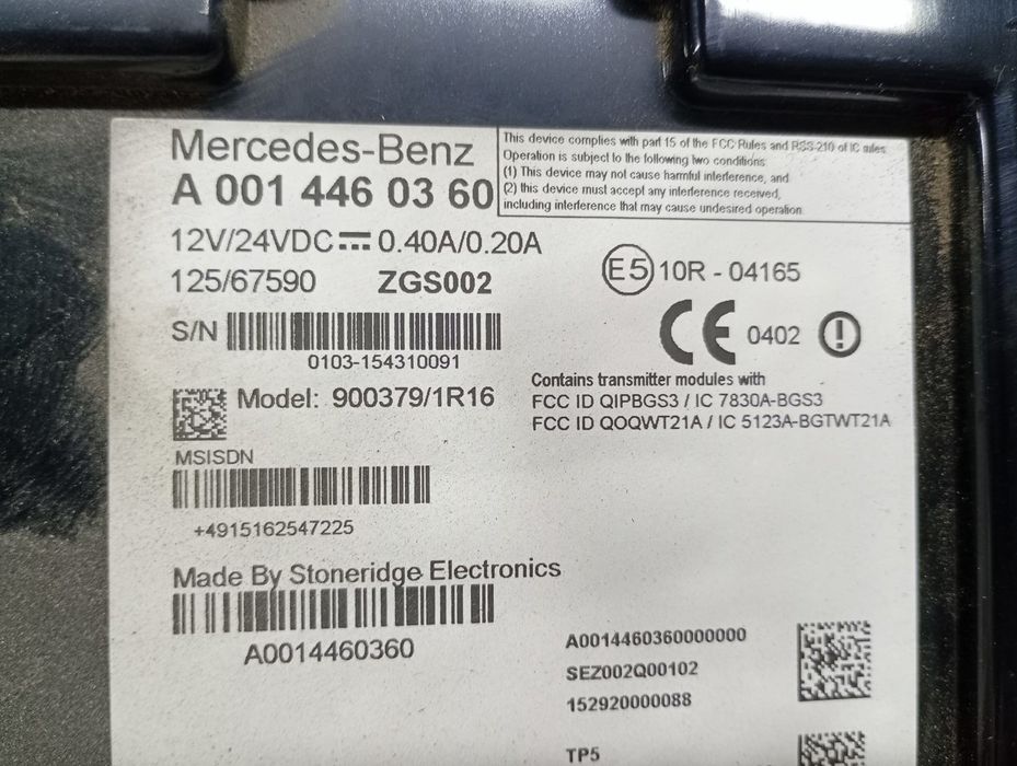 Modul confort A0014460360 Mercedes Benz Actros MP4 1 (2011 - 2019)