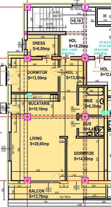 Apartament cu 3 camere de vanzare, predare la cheie, etaj 2, Rm Valcea