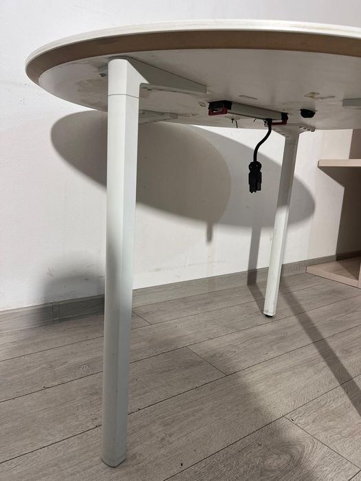 Birou cu Priză Încorporată, Diametru 100 cm; Masă Rotundă