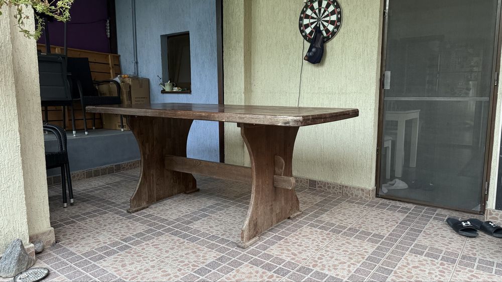 Masa terasa, lemn masiv STEJAR, 192x92xh 82cm. Negogiabil!